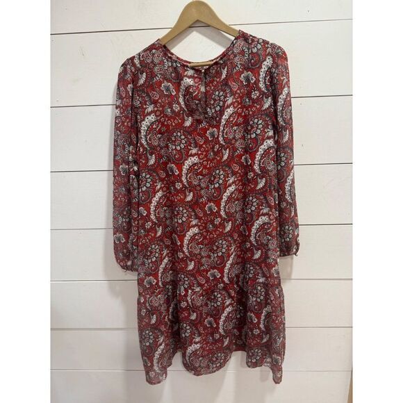 Loft Shimmer Paisley Flounce Dress NWOT XL - Picture 9 of 9